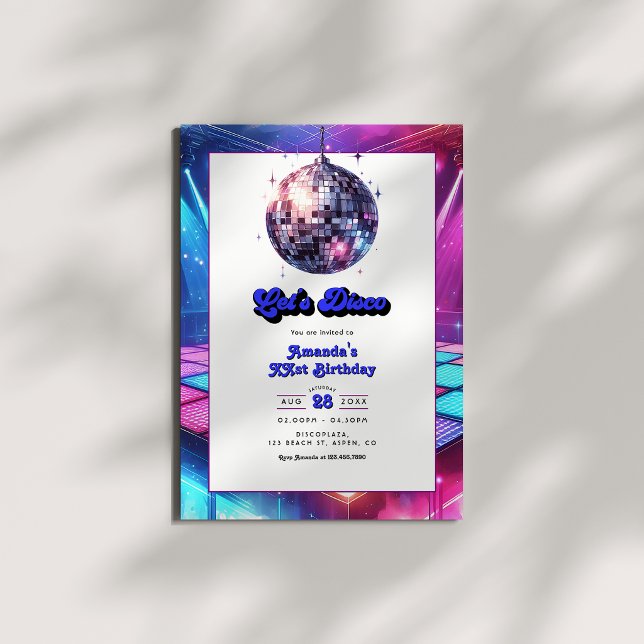 Let’s Disco Retro Birthday Party Invitation (Let’s Disco Retro Birthday Party Invitation)