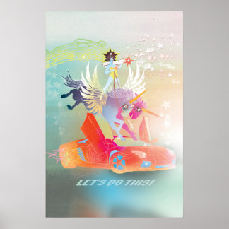 Let’s Do This! Surreal Pegasus Power Art Print