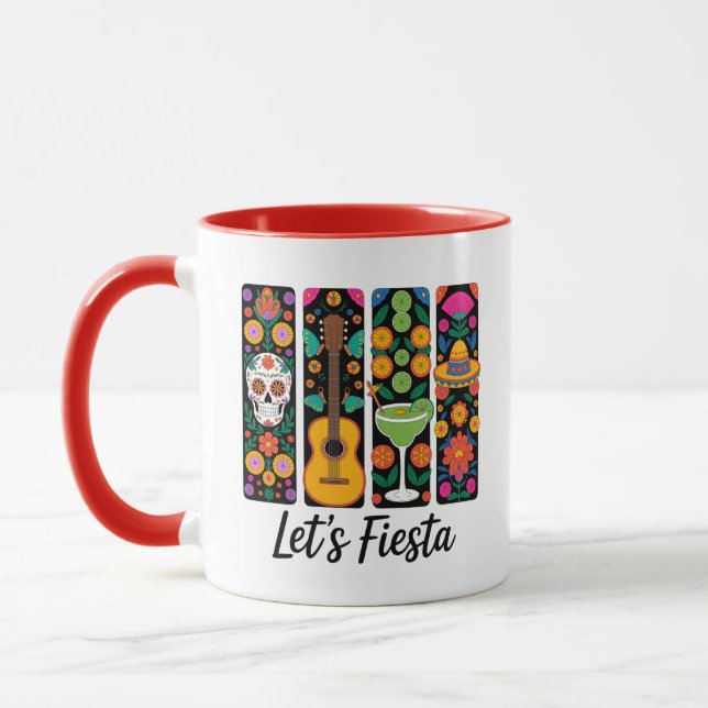 Let’s Fiesta Cinco De Mayo Mug – Colorful Mexican (Left)