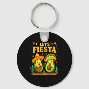 Let’s Fiesta Mexican Cinco De Mayo Avocado Tacos D Keychain