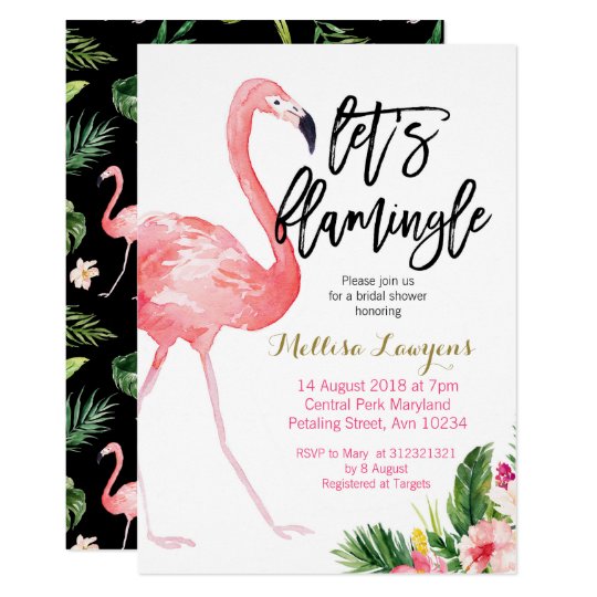 Lets Flamingle Bridal Shower Invitation 9908