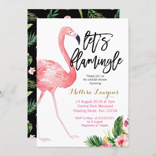 Lets Flamingle Bridal Shower Invitation