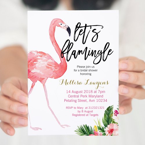 Lets Flamingle Bridal Shower Invitation