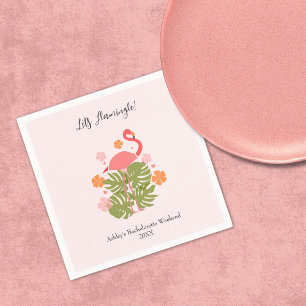 Let’s Flamingle Pink Flamingo Bachelorette Weekend Napkins