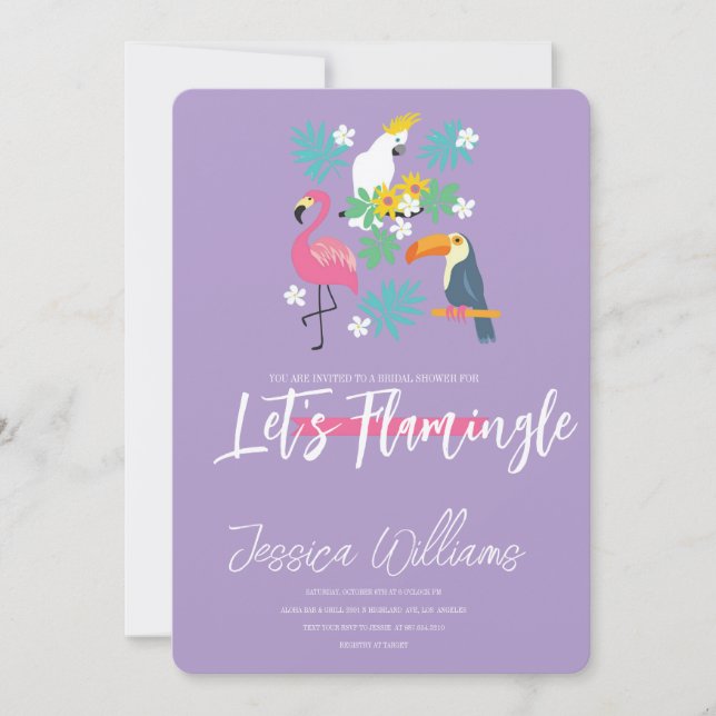 Let’s Flamingle! Tropical Bridal Shower Bash Invitation (Front)