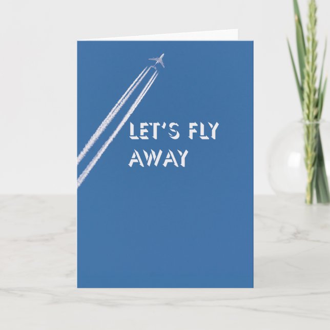 Let’s fly away letterpress thank you card (Front)