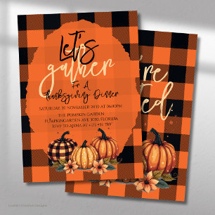 Let’s Gather Thanksgiving Dinner Fall Harvest Invitation