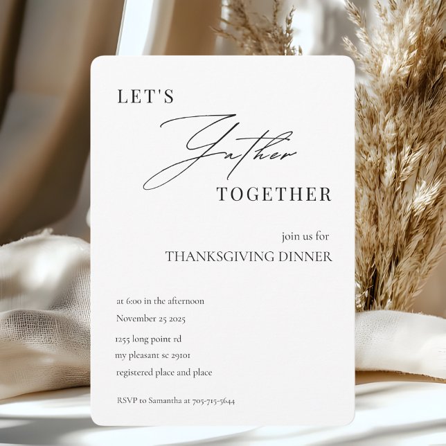 Let’s Gather Together Minimalist Thanksgiving  Invitation (Creator Uploaded)