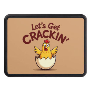 Let’s Get Crackin’ Funny Chicken Farm Pun Hitch Cover