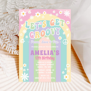Let’s Get Groovy Birthday Invitation Girl Retro