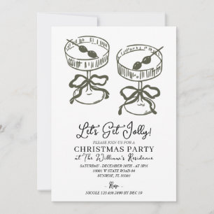 Let’s Get Jolly Christmas Party Olive Martini Invitation