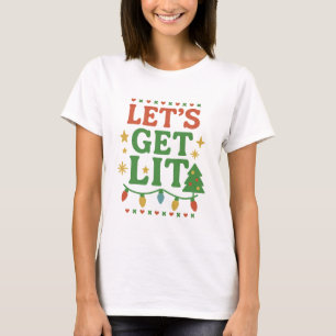 Let’s Get Lit Christmas Party Shirt • Retro Xmas L