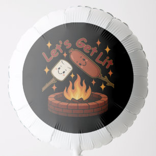 Let’s Get Lit Firepit – Cute Marshmallow & Hot Dog Balloon
