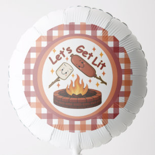 Let’s Get Lit Firepit – Cute Marshmallow & Hot Dog Balloon