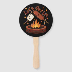 Let’s Get Lit Firepit – Cute Marshmallow & Hot Dog Hand Fan