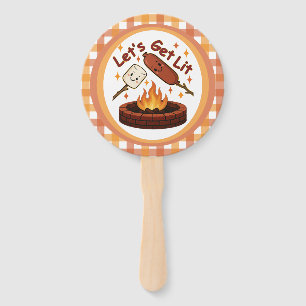Let’s Get Lit Firepit – Cute Marshmallow & Hot Dog Hand Fan