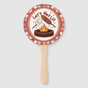Let’s Get Lit Firepit – Cute Marshmallow & Hot Dog Hand Fan