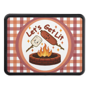 Let’s Get Lit Firepit – Cute Marshmallow & Hot Dog Hitch Cover