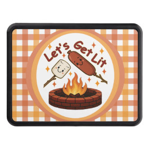 Let’s Get Lit Firepit – Cute Marshmallow & Hot Dog Hitch Cover