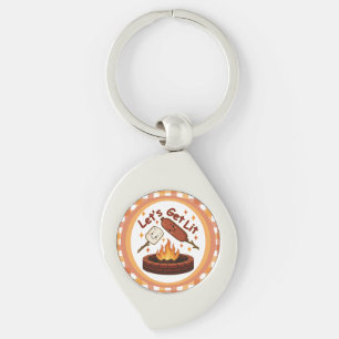 Let’s Get Lit Firepit – Cute Marshmallow & Hot Dog Keychain