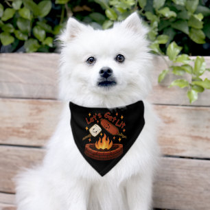 Let’s Get Lit Firepit – Cute Marshmallow & Hot Dog Pet Bandana Collar
