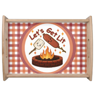 Let’s Get Lit Firepit – Cute Marshmallow & Hot Dog Serving Tray