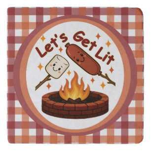 Let’s Get Lit Firepit – Cute Marshmallow & Hot Dog Trivet