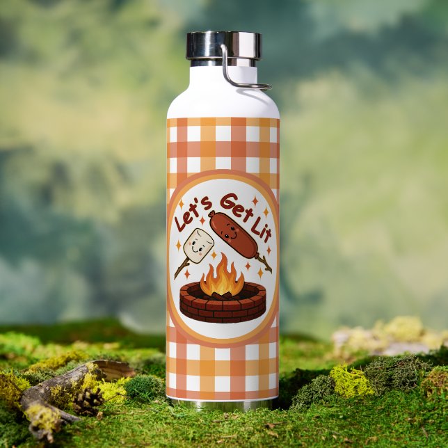 Let’s Get Lit Firepit – Cute Marshmallow & Hot Dog Water Bottle (Outdoor (Rotated))