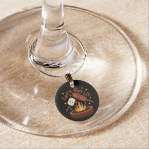 Let’s Get Lit Firepit – Cute Marshmallow & Hot Dog Wine Charm