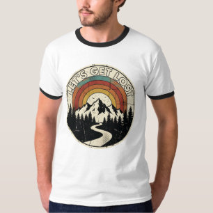 Let’s Get Lost Retro Mountain Adventure Outdoor T-Shirt