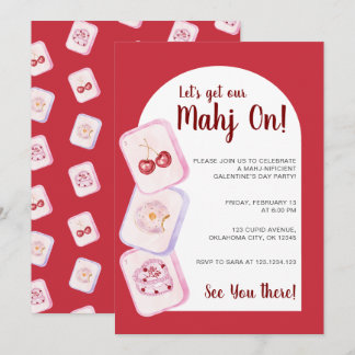 Let’s Get Our Mahj On Red Galentine’s Day Invitation
