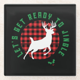 “Let’s Get Ready to Jingle” Christmas Glass Coaster