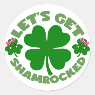 Let’s Get Shamrocked 🍀🍻 Classic Round Sticker