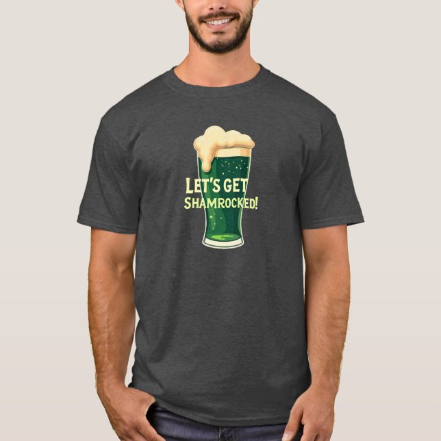 Let’s Get Shamrocked Funny Irish Design T-Shirt (Front)