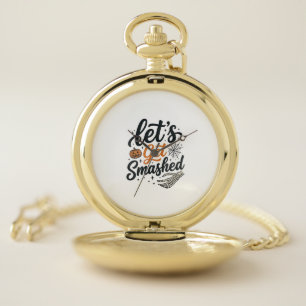 Let’s Get Smashed Halloween Pumpkin Pocket Watch