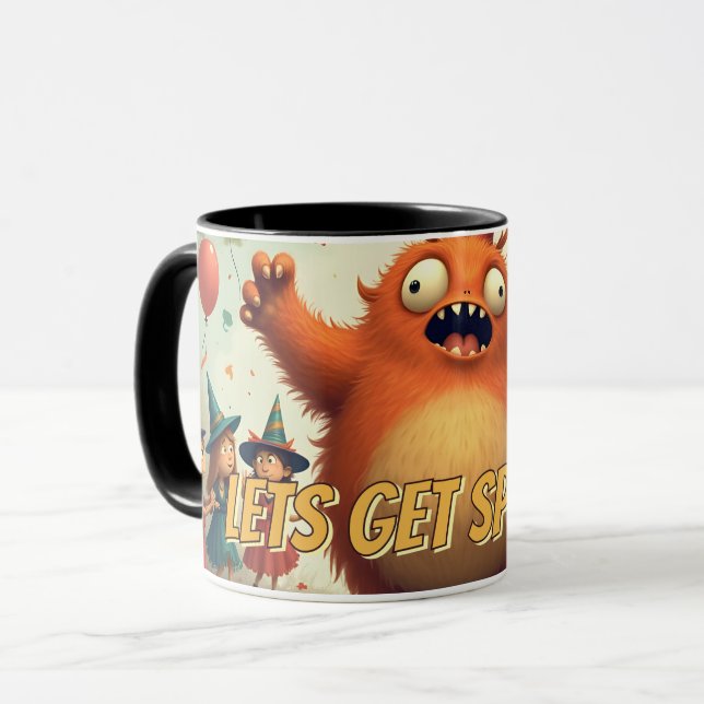 Let’s Get Spooky – Cute Monster Party Fun Mug (Front Left)