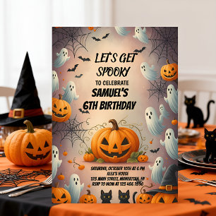 Let’s Get Spooky Halloween Party Invitation Pumpki