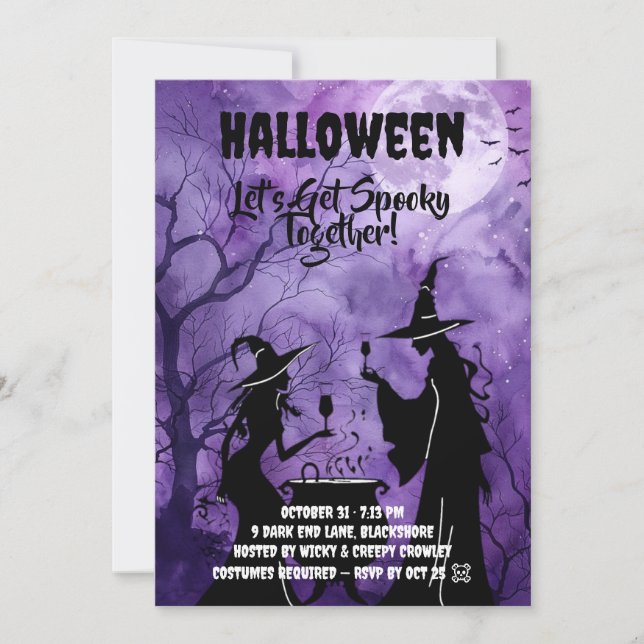 Let’s Get Spooky – Purple Halloween Invite (Front)