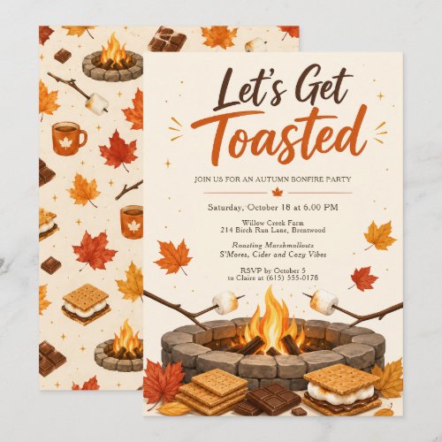 Let’s Get Toasted Bonfire Party Invitation