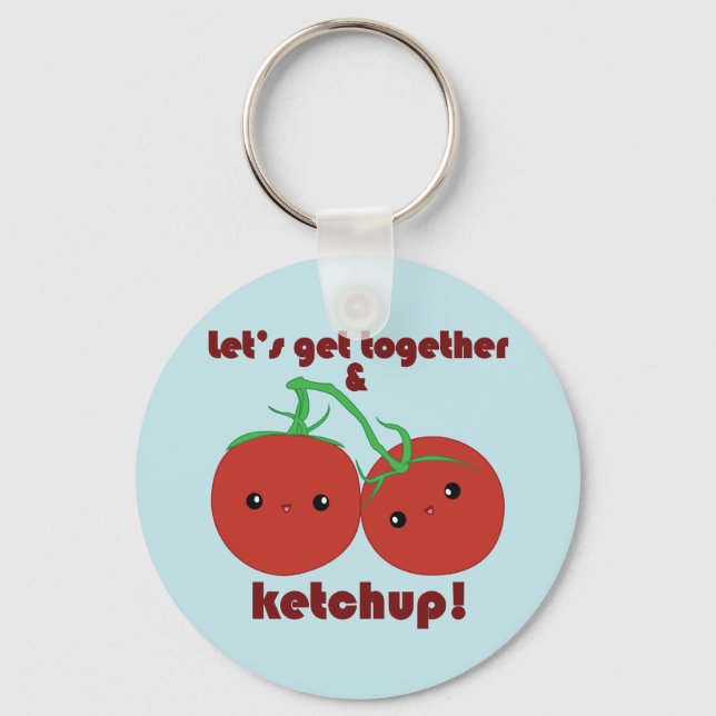 Let’s Get Together and Ketchup! Kawaii Tomatoes Keychain (Front)