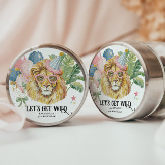 Let’s Get Wild Party Animal Birthday Sticker