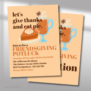 Let’s Give Thanks and Eat Pie Friendsgiving Invitation