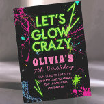 Let’s Glow Crazy Roller Skating Birthday Invitation