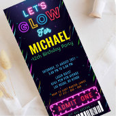 Let’s Glow Party Birthday Ticket Invitation