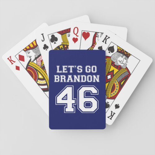Letâs Go Brandon Number 46 Sports Jersey 2 Blue Playing Cards