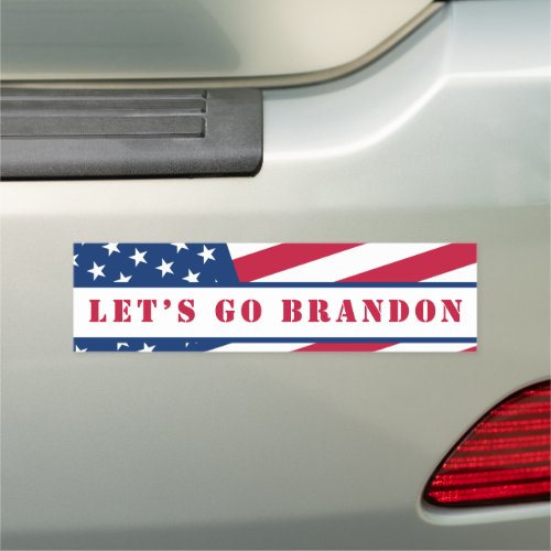 Letâs Go Brandon USA Flag Car Magnet