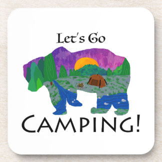 Let’s Go Camping Beverage Coaster