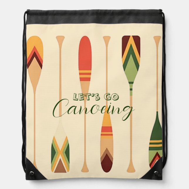 Let’s Go Canoeing  Drawstring Bag (Front)