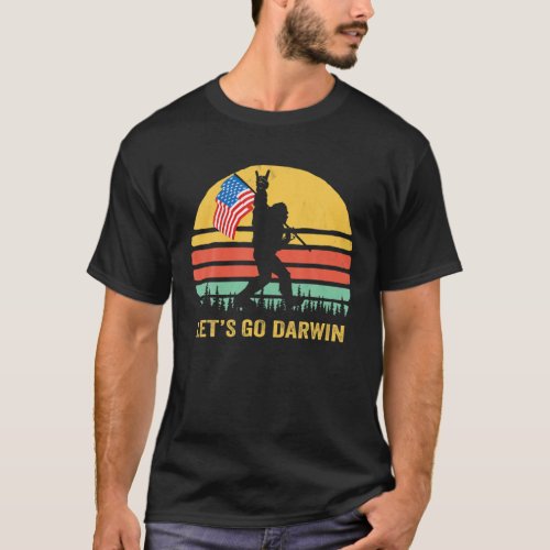 LetâS Go Darwin Bigfoot Vintage Retro T_Shirt