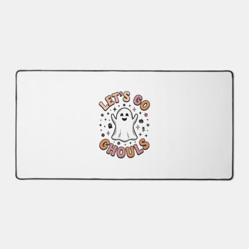 Let’s Go Ghouls Cute Halloween Ghost  Desk Mat